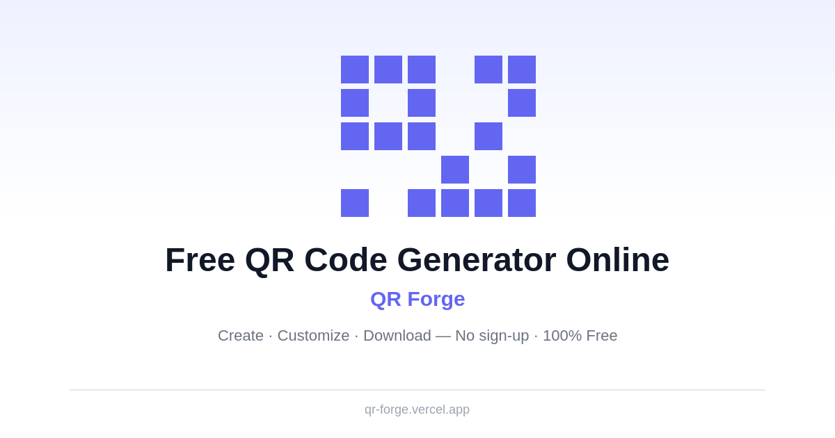 Free QR Code Generator Online — Create Custom QR Codes | QR Forge